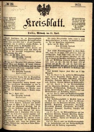 Ausgabe vom Mittwoch, den 10. April 1872.