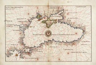Schwarzes Meer mit Marmarameer, Asowschen Meer und Halbinsel Krim. Doppelseite (Blatt 12v und 13r)