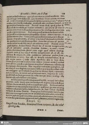 Epist. C. Augustinus Euodio, de anima soluta corpore, & de visis prodigiosis