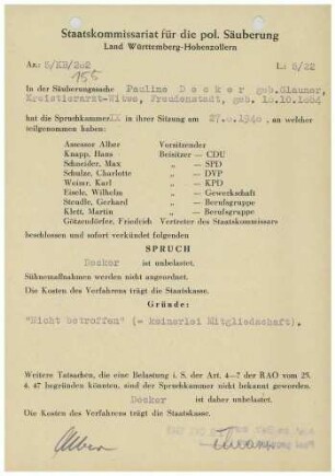 Decker, Pauline, geb. Glauner
