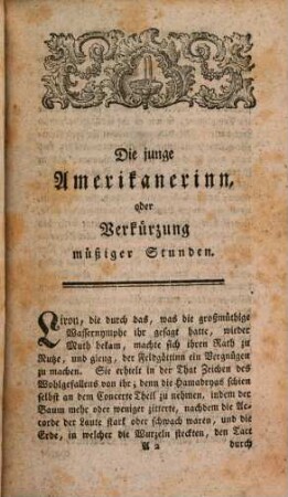 Die junge Amerikanerinn, oder Verkürzung müßiger Stunden auf dem Meere, 2