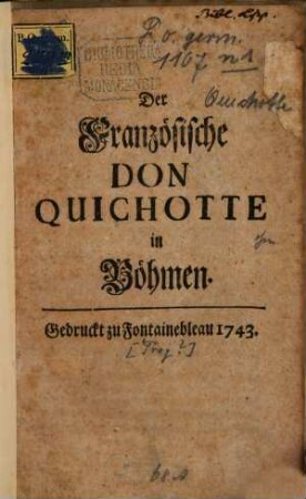 Der Französische Don Quichotte in Böhmen