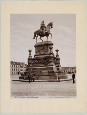 Das Reiterstandbild König Johanns von Sachsen (1801-1873) auf dem Theaterplatz in Dresden von Süden, 1889 von Johannes Schilling
