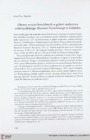 7/8: Obrazy wnętrz kościelnych w galerii malarstwa niderlandzkiego Muzeum Narodowego w Gdańsku