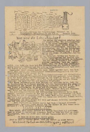 Betriebszeitung "Wer sind die Lohn-Räuber?"