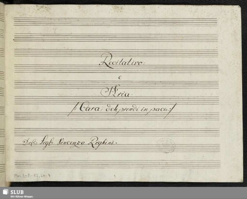 Cara deh prendi in pace - Mus.1-F-82,24-4 : S, orch, bc
