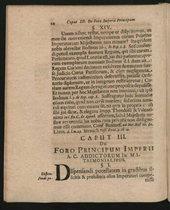 Caput III. De Foro Principum Imperii A. C. Addictorum In Matrimonialibus.