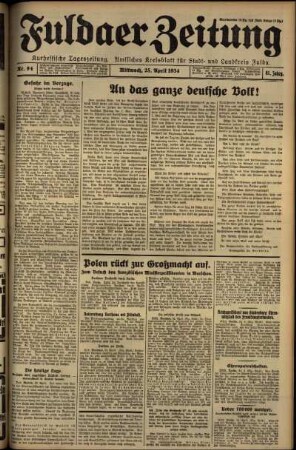 Ausgabe vom Mittwoch, den 25. April 1934.