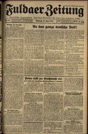Ausgabe vom Mittwoch, den 25. April 1934.
