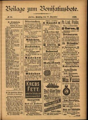 Zweite Ausgabe vom Sonntag, den 25. Dezember 1898.