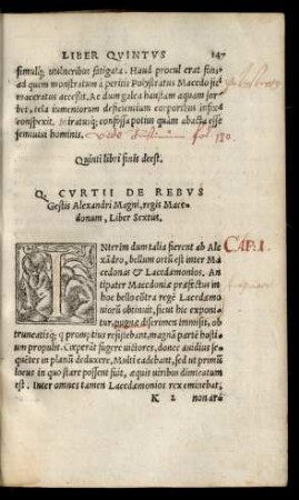 Q. Curtii De Rebus Gestis Alexandri Magni, regis Macedonum, Liber Sextus.