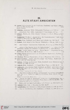 III. Alte Stadt-Ansichten (Nr.547-1000)