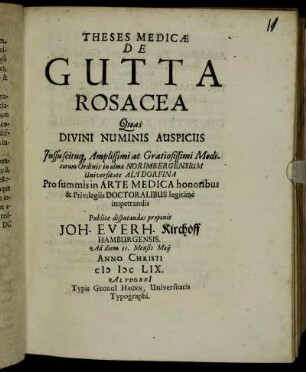 Theses Medicae De Gutta Rosacea