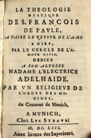 La theologie mystique de S. François de Paule