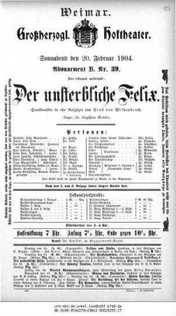 Der unsterbliche Felix