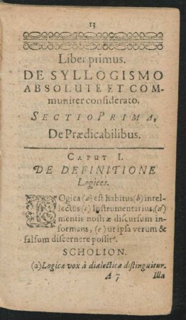 Liber primus. De Syllogismo Absolute Et Communiter considerato.