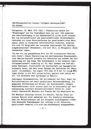 BRD-Wissenschaftler fordern "optimale Lebensqualität" für Kinder