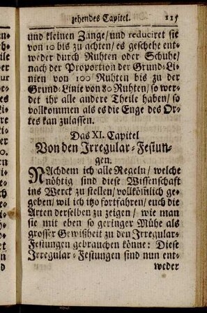 Das XI. Capitel Von den Irregular-Festungen.