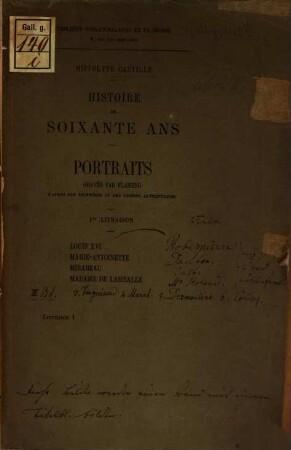 Histoire de soixante ans : La révolution (1789 - 1800). Portraits. Livr. 1 (12 Portr.). [5], Portraits