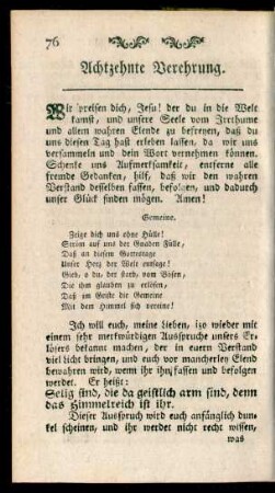 Achtzehnte Verehrung