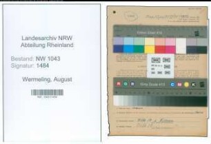 Entnazifizierung August Wermeling , geb. 27.03.1891 (Landwirt)