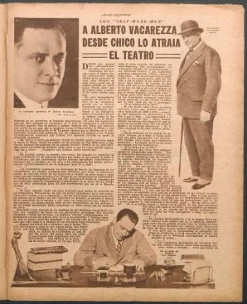 A Alberto Vacarezza desde chico lo atraia el teatro : Los "Self-Made-Men"