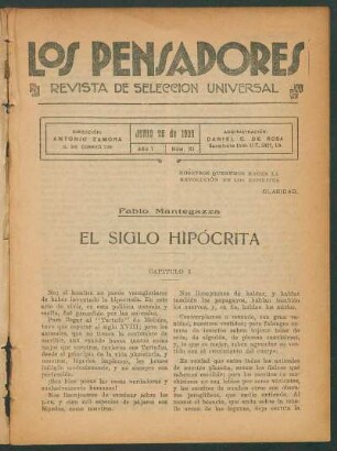 1922001100: El siglo hipócrita o el reinado de Tartufo