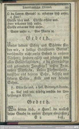 Gebether zu der Mutter Gottes