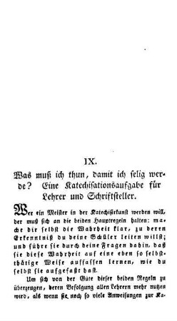 Was muß ich thun, damit ich selig werde? Eine Katechisationsaufgabe für Lehrer und Schriftsteller