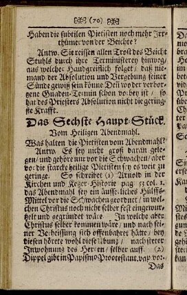 Das Sechste Haupt-Stück. Vom heiligen Abendmahl