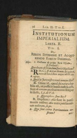 Tit. I. De Rerum Divisione Et Acquirendo Earum Dominio.