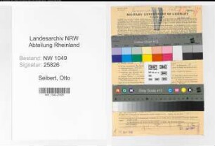 Entnazifizierung Otto Seibert , geb. 29.06.1888 (Bankinspektor)