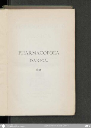 Pharmacopoea Danica : 1893