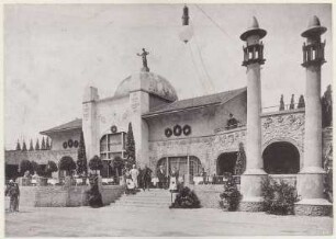 Deutsche Bauausstellung Dresden 1900: Künstlerhaus, Gebäude der Landwirtschaft und chinesische Ansiedlung : Dresden, Stübelallee, 7795 Gebäude der Kunst im Vergnügungseck sowie 7796 Gebäude der Landwirtschaft und 7797 chinesische Ansiedlung