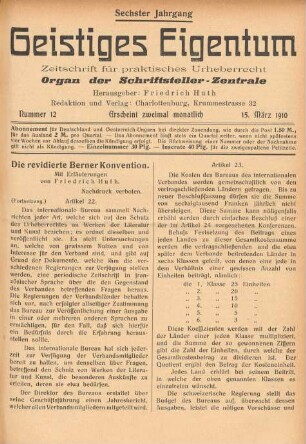 Nummer 12 (15. März 1910)