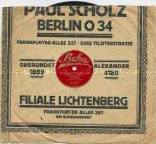 Platte mit Volksliedern