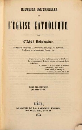 Histoire universelle de l'église catholique, 17. An 1198 - 1227