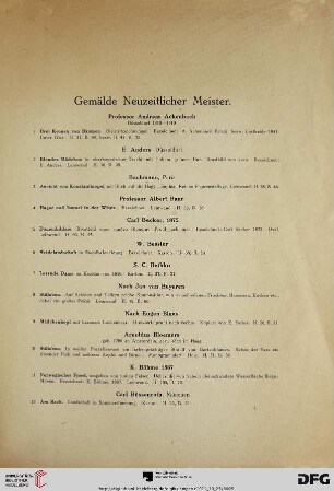Gemälde neuzeitlicher Meister (Nr. 1-139)