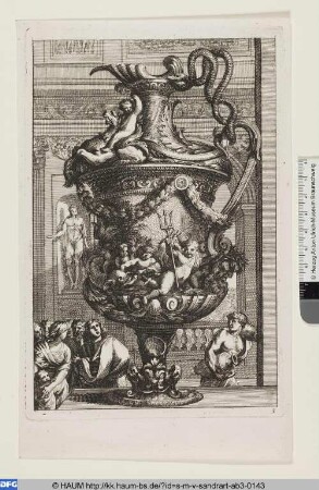 Vase mit einem einen Dreizack haltenden Putto