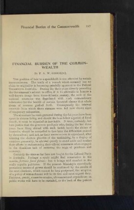 Financial Burden of the Commonwealth