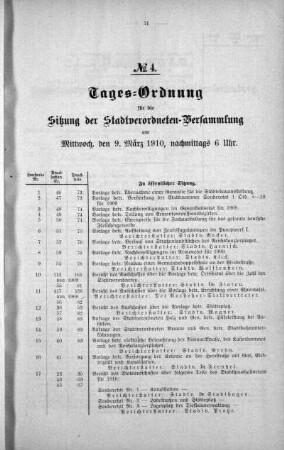 Tages-Ordnung No. 4 (46-64), 09. März 1910