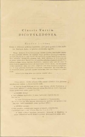 Classis Tertia. Dicotyledones.