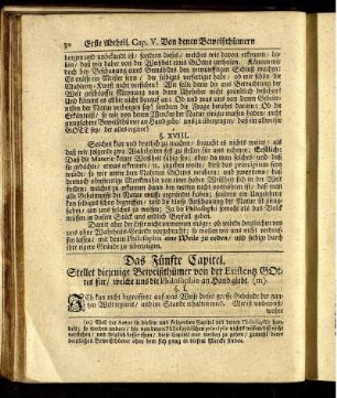 Das Fünfte Capitel. Stellet diejenige Beweißthümer von der Existenz Gottes fur / welche uns die Philosophie an Hand giebt.
