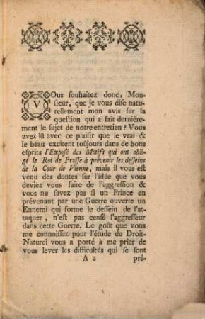 Lettre D'Un Ami De Leyde À Un Ami D'Amsterdam Sur L'Exposé des Motifs qui ont obligé le Roi de Prusse à prévenir les desseins de la Cour de Vienne