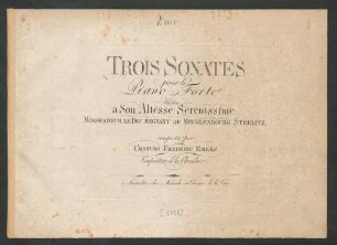 Trois Sonates pour le Piano-Forte