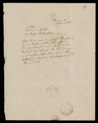 Brief von C. F. Henner an die Redaktion der Jahrbücher der biblischen Wissenschaft (Heinrich Ewald), Ulm, 20.9.1858