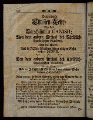 166-182, Dreyzehende Christen-Lehr, [...]