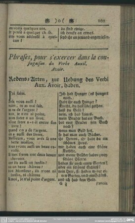 Redens-Arten, zur Uebung des Verbi Aux. Avoir, haben
