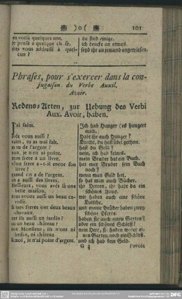 Redens-Arten, zur Uebung des Verbi Aux. Avoir, haben