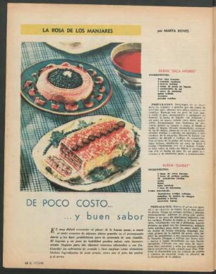 La rosa de los manjares : De poco costo... ...y buen sabor
